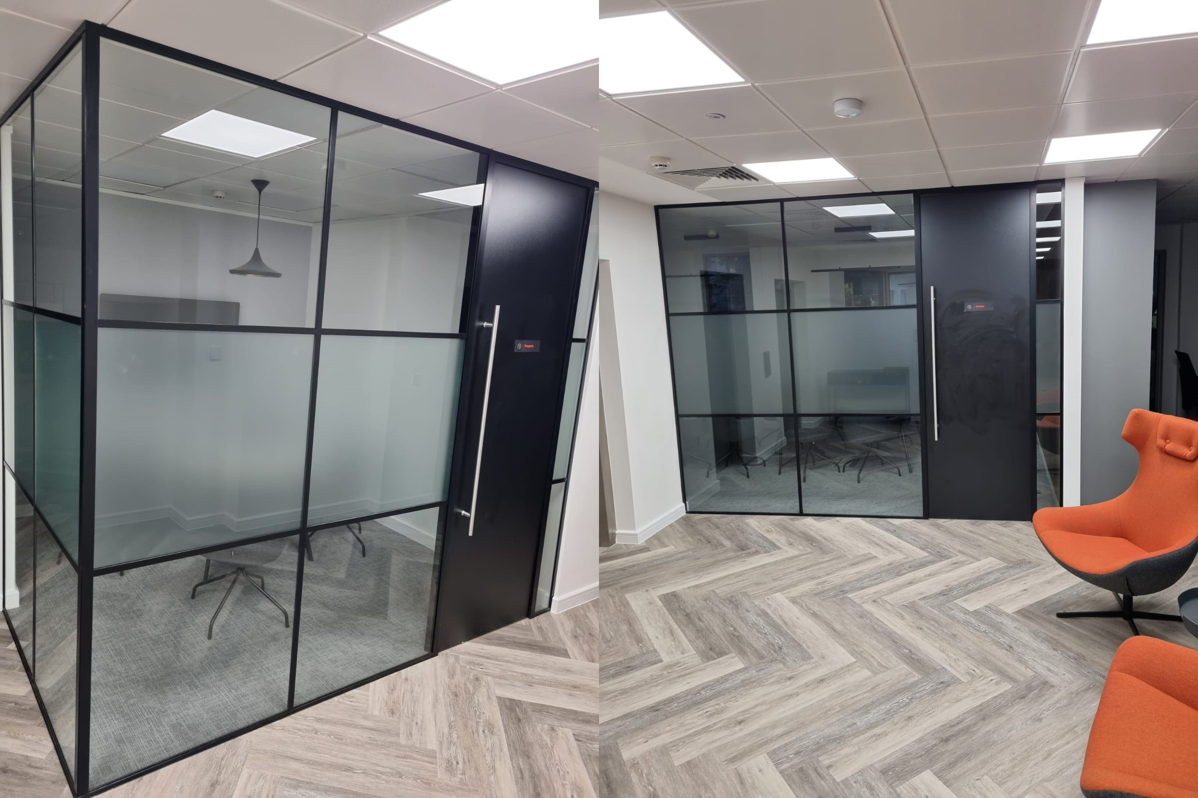 Framed Partitioning with door